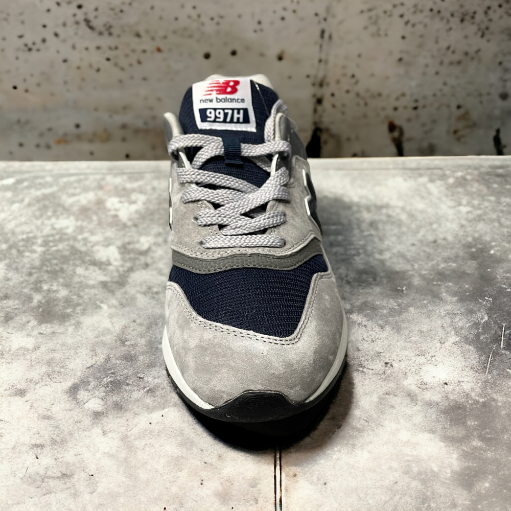 New balance gray and blue hot sale