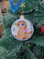 Шар стеклянный "Пони" городецкая роспись, ручная работа