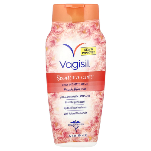 Vagisil, Scentsitive Scents, ежедневное средство для интимной гигиены, цветы персика, 354 мл (12 жидк. унц.)