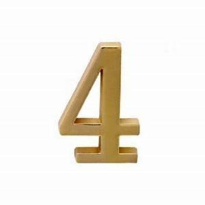Цифра дверная  "4" самокл. хром/золото РАСПРОДАЖА