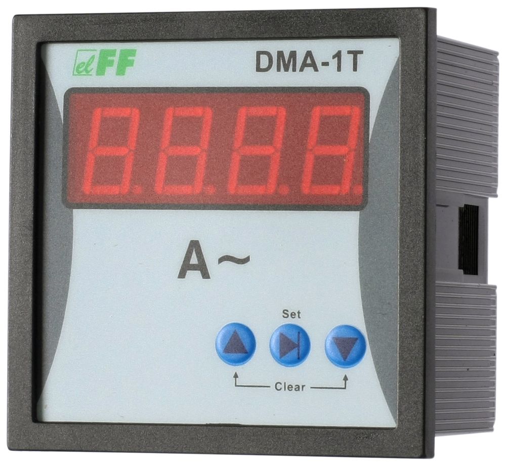 Указатель тока (амперметр) DMA-1T 1-фазн.220В 05-5; 1-9000 (с внешними ТТ) на монтаж. панель F&amp;F