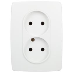 Розетка ЭРА Серия 12 12-2107-01М двойная 2X2P 16А-250В белый матовый