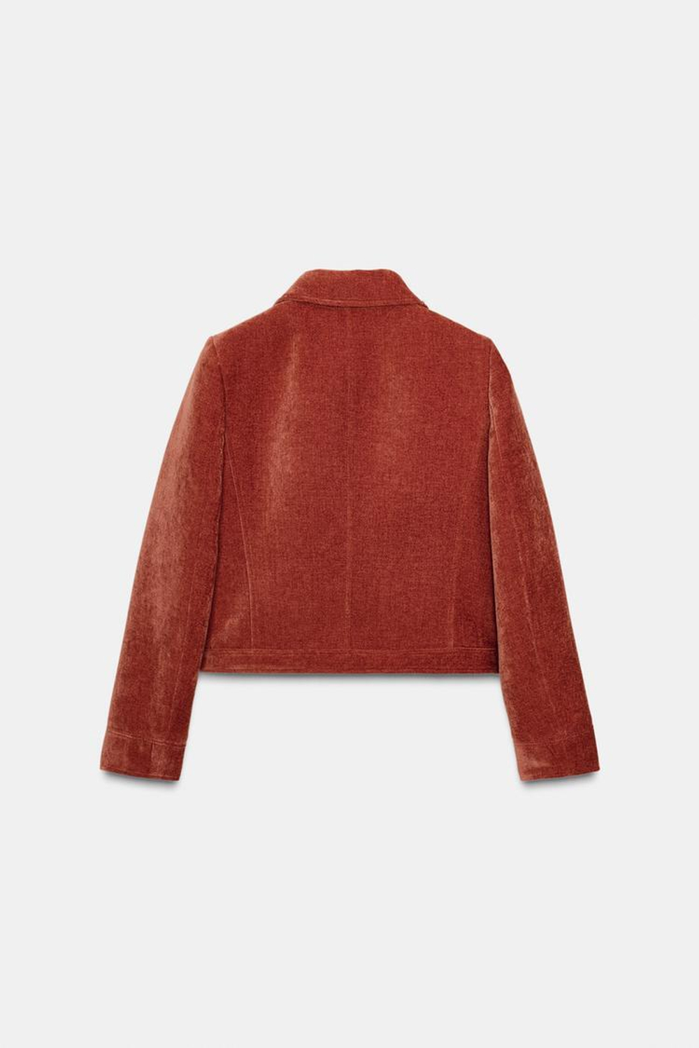 ZARA БАРХАТНАЯ КУРТКА С ПОДПЛЕЧНИКАМИ, ЦВЕТ ЖЖЕНОГО АПЕЛЬСИНА