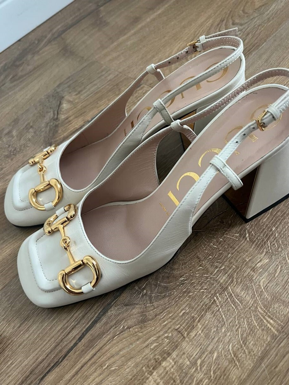 Туфли Gucci Off White Leather Horsebit