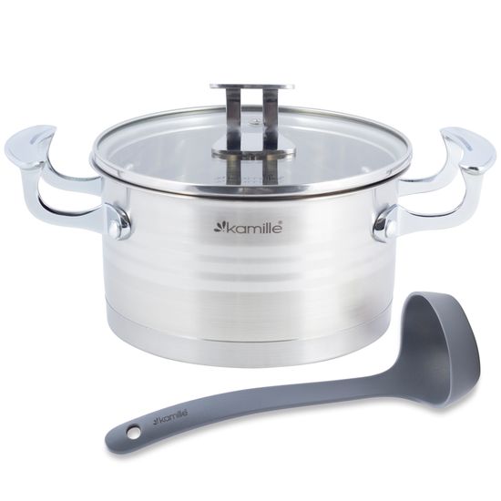 Кастрюля 5,7 л. из нержавеющей стали Kamille KM 5857 с крышкой