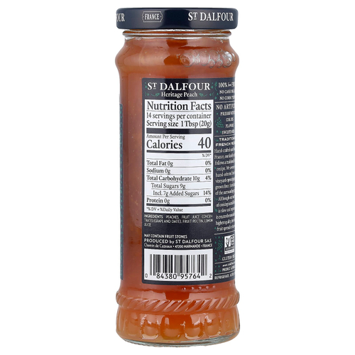 St. Dalfour, фруктовый джем, персиковый вкус, 284 г (10 унций)
