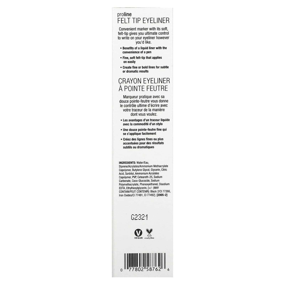 wet n wild, Подводка для глаз ProLine с фетровым кончиком, темно-коричневая, 0,5 г