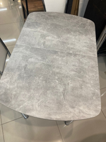 Стол раздвижной ЛДСП (подстолье прямое раздвижное бетон светлый)