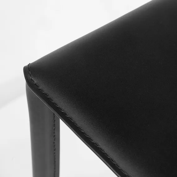 Полубарный стул Rolf черная кожа