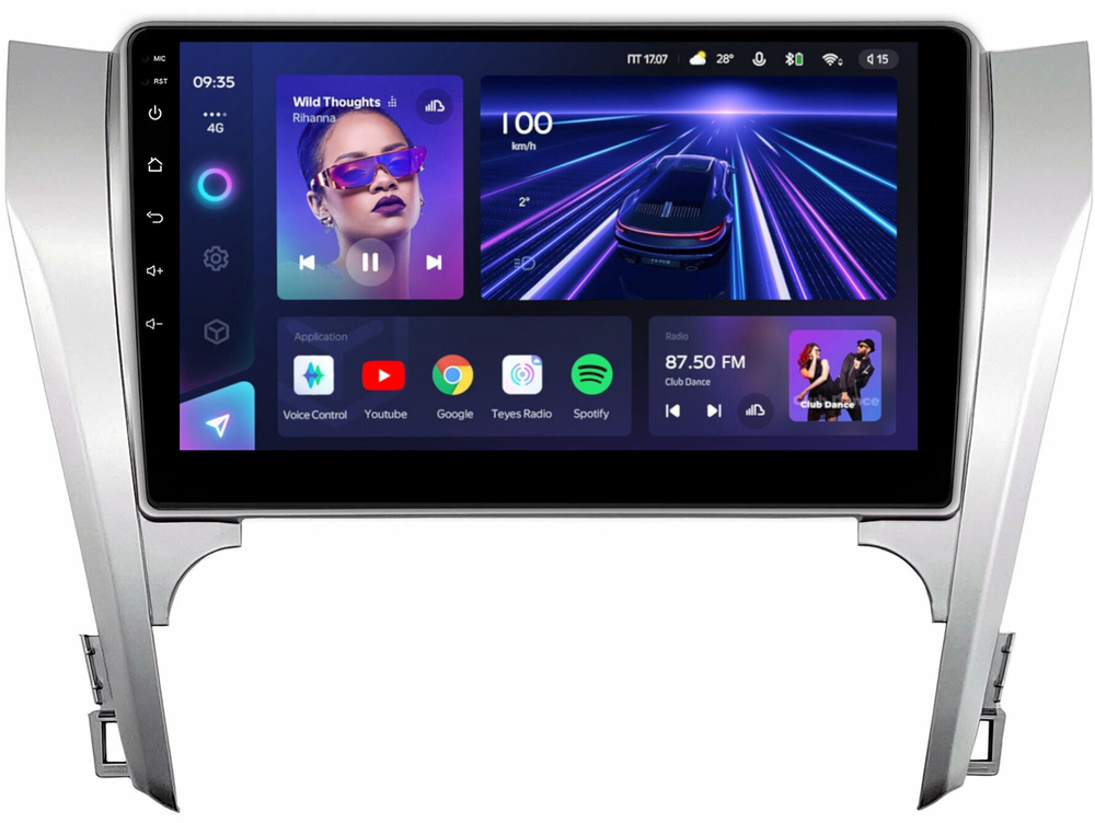 Магнитола Toyota Camry 50 2011-2014 (рамка серебро 10) - Teyes CC3L на Android 10, 8-ядер, CarPlay, 4G SIM-слот