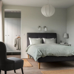 Двуспальная кровать - IKEA IDANÄS/IDANAS, 200х140 см, темно-серый, ИДАНЭС ИКЕА