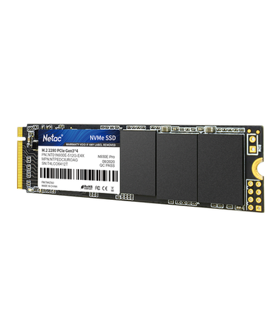 Ssd накопитель Netac SSD N930E Pro 512GB PCIe 3 x4 M.2 2280 NVMe 3D NAND, R/W up to 2080/1700MB/s, IOPS(R4K) 200K/200K, TBW 300TB, 3y wty
