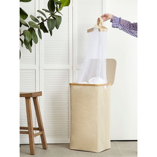 Корзина для белья neat tall, 41х35х74 см, молочная