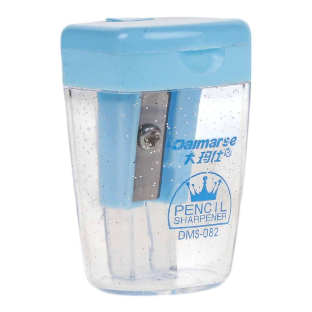 Точилка "Light" с контейнером, 1 отв, с крышкой, 4 пастельных цв. с блестками