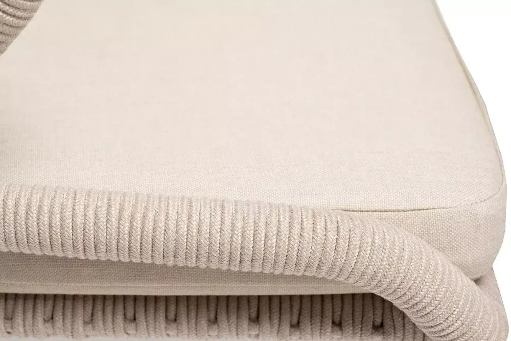 "Малага" обеденная группа на 4 персоны со стульями "Милан", каркас белый, роуп бежевый