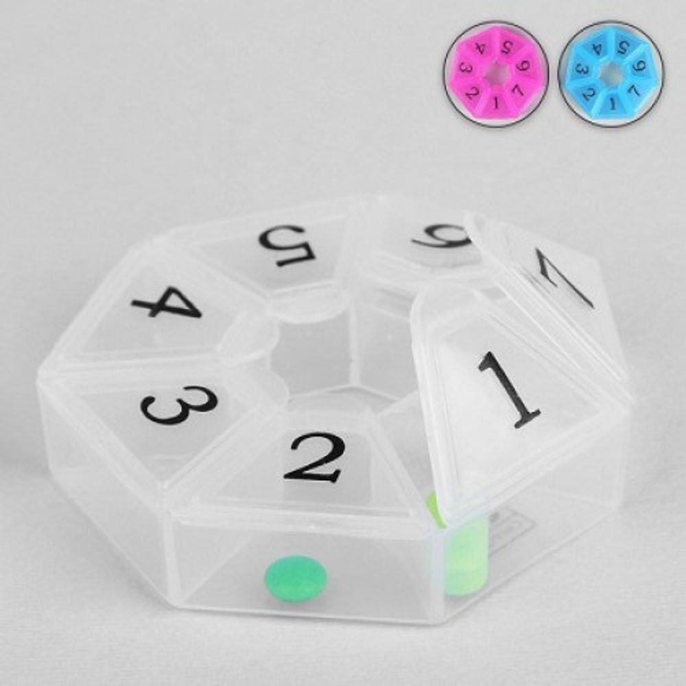 Таблетница 7 дней круглая с цифрами