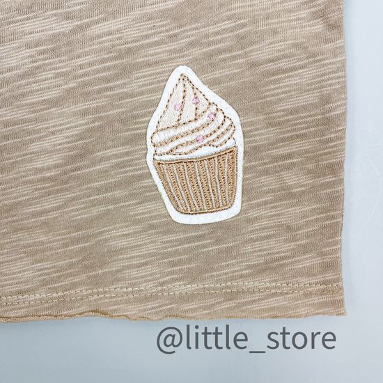 Футболка хлопковая "Сладкий зефир" Темно-бежевый