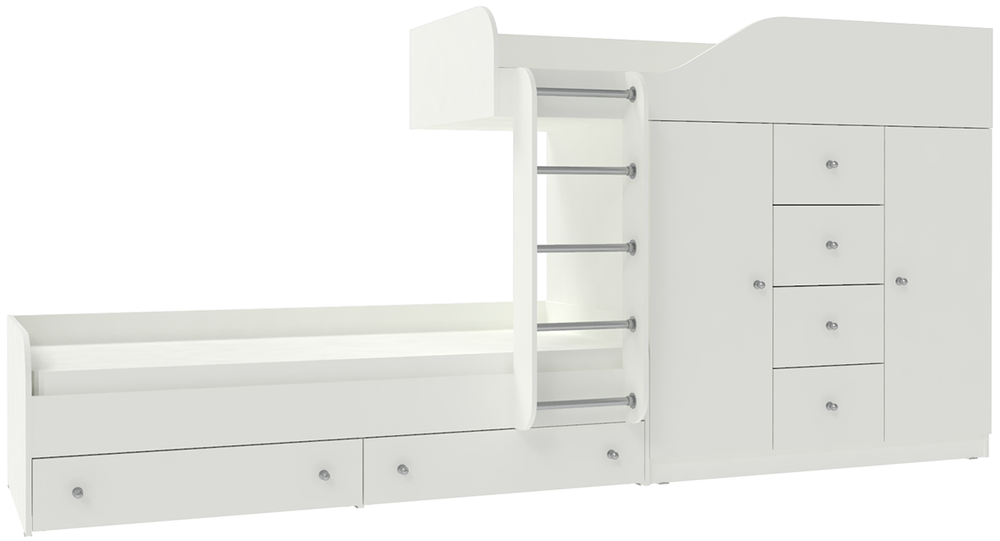 Двухъярусная кровать КарИВи Астра 6 Белый  Белый