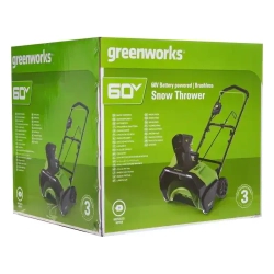 Greenworks GD60PST 60V 60В аккумуляторный снегоуборщик (без АКБ и ЗУ) ковш 51 см, выброс 6 м 2602907