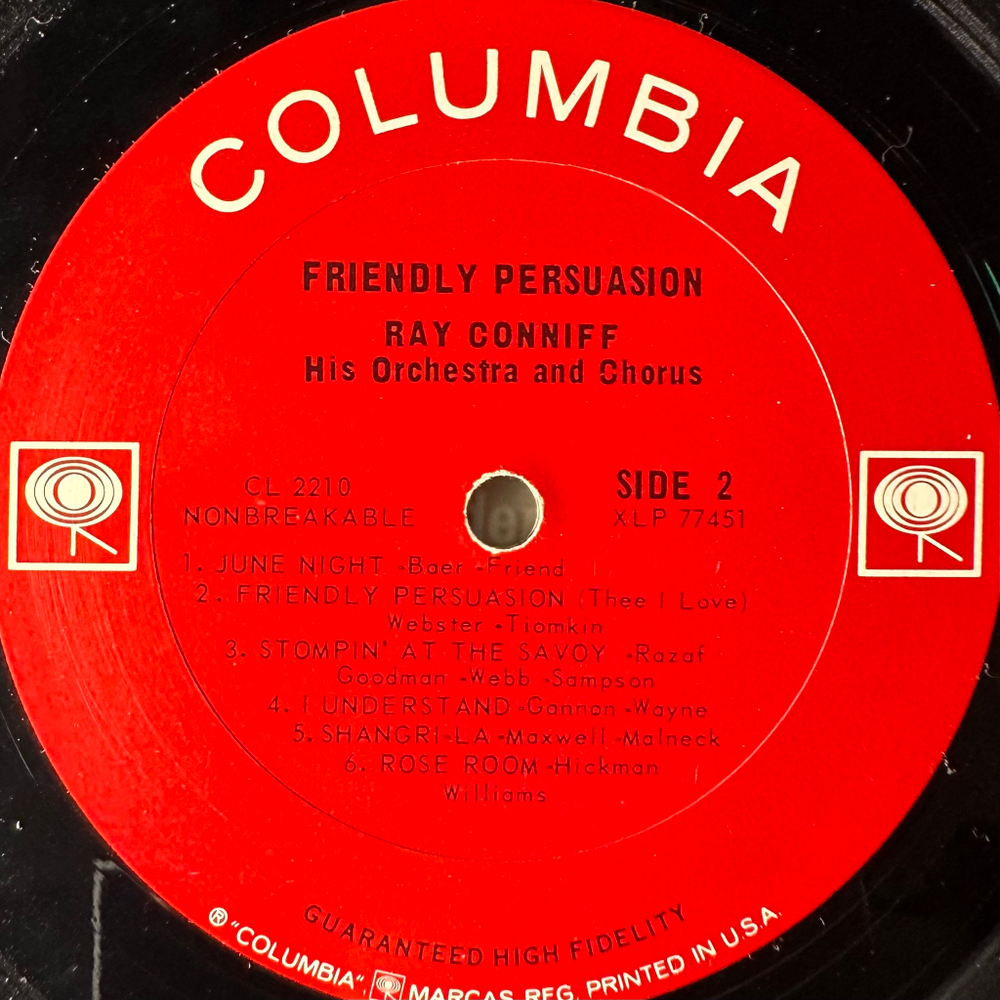 Ray Conniff His Orchestra And Chorus ‎– Friendly Persuasion (US 1964г.)