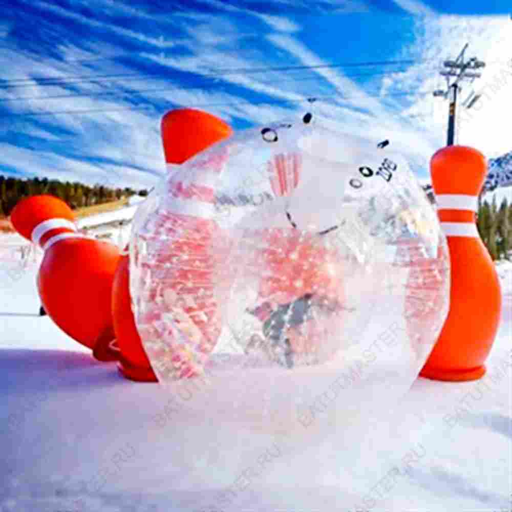 Командная игра "Зорбо - боулинг", зорб ТПУ 2.2*2.2, кегли 6 шт 1.5*0.6*0.6