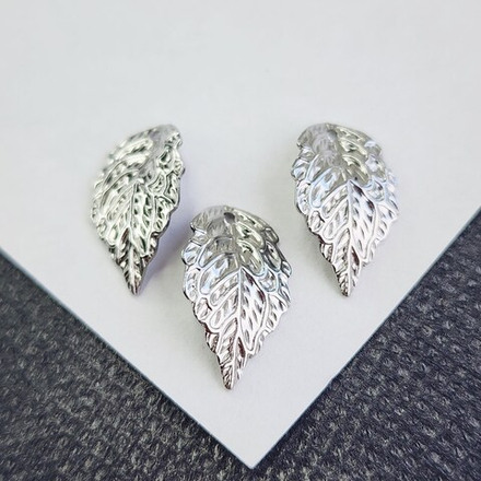 Подвеска лист, сталь, листик с прожилками, р-р 10×17мм