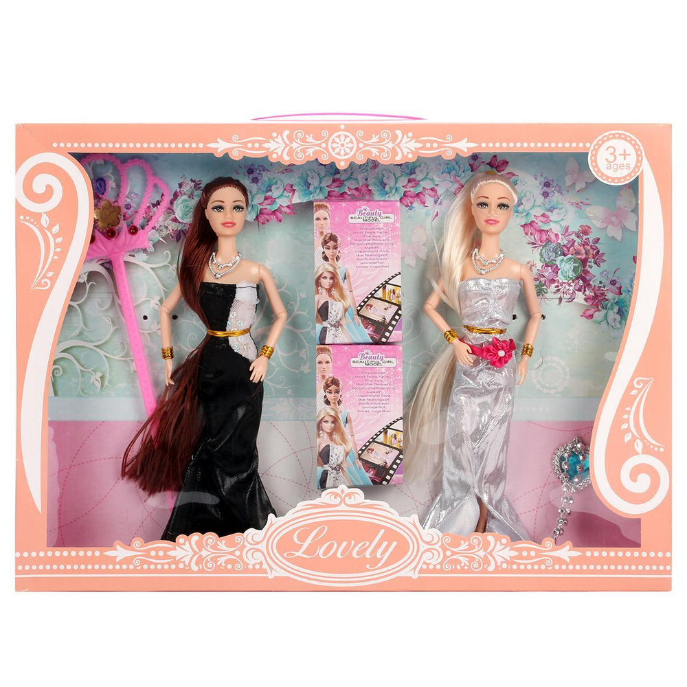 Кукла тип Модель 2шт. на шарнирах с аксесс. 32см, коробка D627