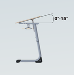 Парта двухместная Mega Smart Perfo с перфорированным экраном, полкой и углом наклона столешницы