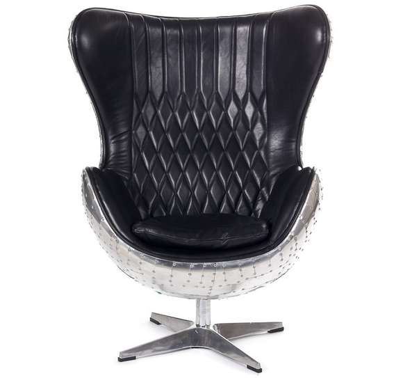 Кресло Egg Aviator, черная кожа