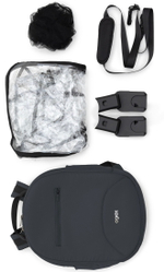Коляска Agex Life 3 в 1 хромированная рама с автокреслом i-Safe Grey ALM606 Midnight Grey (Темно-серый)