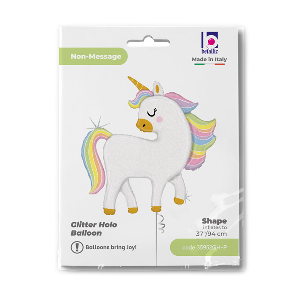 Фольгированный шар-фигура «Волшебный единорог» голография, 94 см