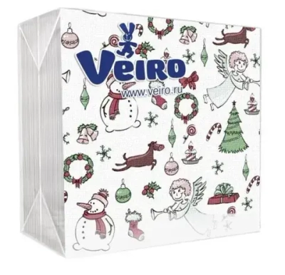 Салфетки бумажные Veiro «Калейдоскоп»24*24 , 1 слой, 50л