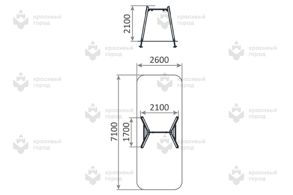 Качели на столбах одинарные рама