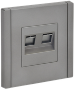 FORTE&PIANO Розетка компьютерная двойная RJ45 кат.6 FP534 сталь IEK