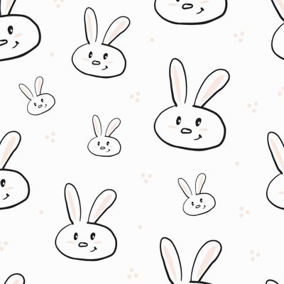 Милые контурные мордочки зайцев