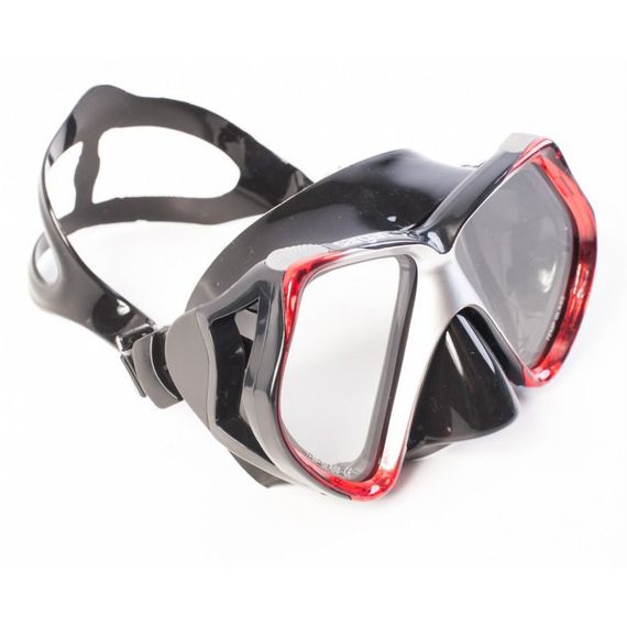 Маска Sargan Ока Черный силикон Черная рамка с красно-серебристой отделкой