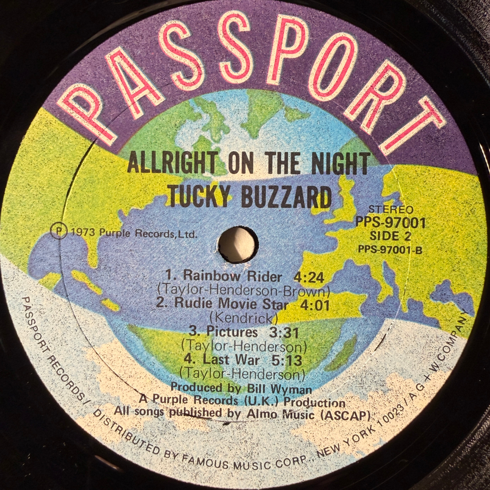 Tucky Buzzard ‎– Allright On The Night (США 1973г.) Т