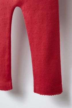 ZARA НАБОР ИЗ 2 ЛЕГИНСОВ С АЖУРНЫМ УЗОРОМ, РОЗОВЫЙ