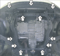 Усиленная защита Motodor картера двигателя, кпп. 2 мм, сталь. для Chevrolet Captiva 2011-2014,Chevrolet Captiva 2014-2015,Opel Antara 2012-2015 арт.03037