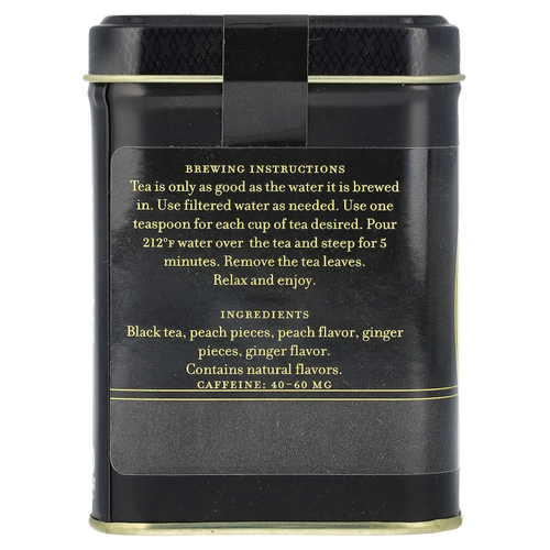 Harney & Sons, черный чай, персики и имбирь, 112 г (4 унции)