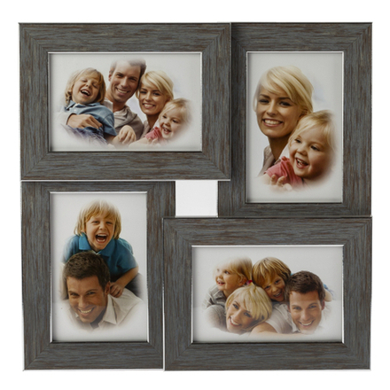 Фоторамка Image Art PL88-4 пластиковая мультирамка квадратная размер фото 10х15 цвет морозное серебро рамка на 4 фото