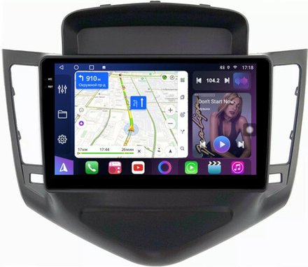 Магнитола для Chevrolet Cruze 1 2009-2012 (рамка черная) - FarCar BM045M монитор 9.5" QLED на Android 14, TS10, 4+32Гб, CarPlay, 4G SIM-слот