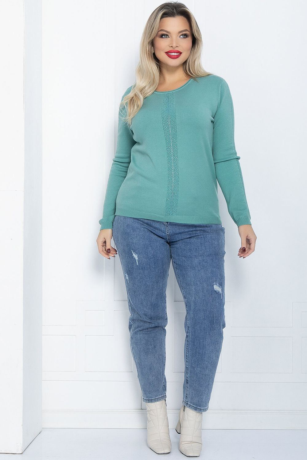 Джемпер Зимний вечер (светло-зеленый) Б12236-20 LT Collection