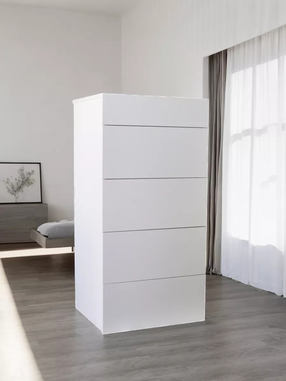 Комод белый Оланд 5 ящиков, с органайзерами