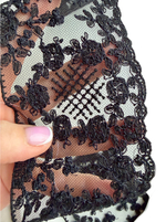 Кружево вышивка на сетке хлопок/шелк однотонное ш - 7,5см Франция 1м