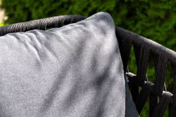 "Диего" лаунж-зона 4-местная плетеная из роупа (веревки), каркас алюминиевый темно-серый, роуп темно-серый