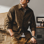 мужскую рубашку из плотного хлопка в стиле американского ретро!