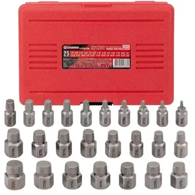 Головки-экстракторы для извлечения поврежденных болтов/гаек, набор 25пр. FORCEKRAFT FK-630025B