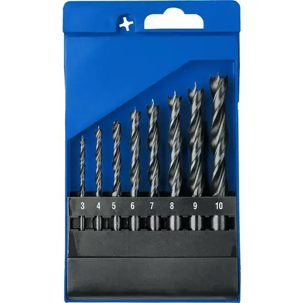 Набор сверл спиральных по дереву (8 шт; 3-10 мм; М-образная заточка) Зубр 29421-H8_z01