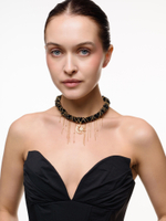 Колье "Sun And Moon" из черного агата Gold